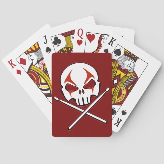Rock & Roll Drummer Cards Heavy Metal Playing Card (Back)