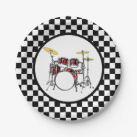 Rock & Roll Drummer Checker Drum Kit