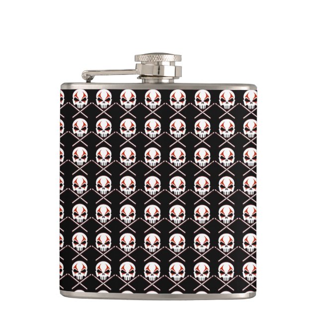 Rock & Roll Flask Heavy Metal Drummer Drink Flask (Front)