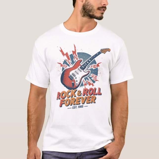 Rock & Roll Forever – Vintage Guitar T-Shirt (Front)