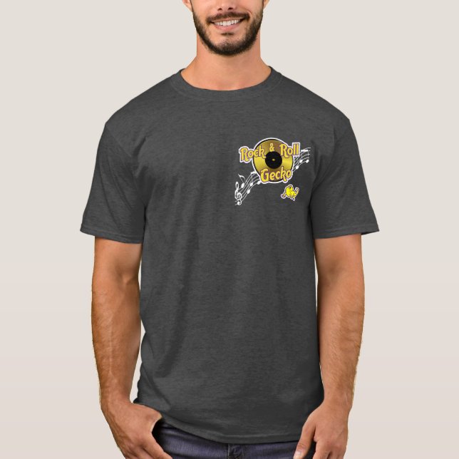 Rock & Roll Gecko small front logo mens t-shirt (Front)