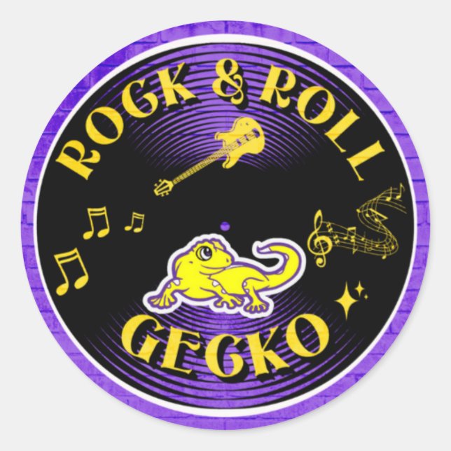 Rock & Roll Gecko sticker (Front)