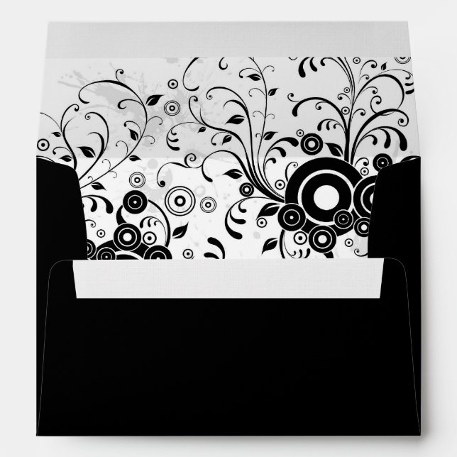 Rock & Roll Grungy Heart Music Themed Wedding Envelopes (Back (Bottom))