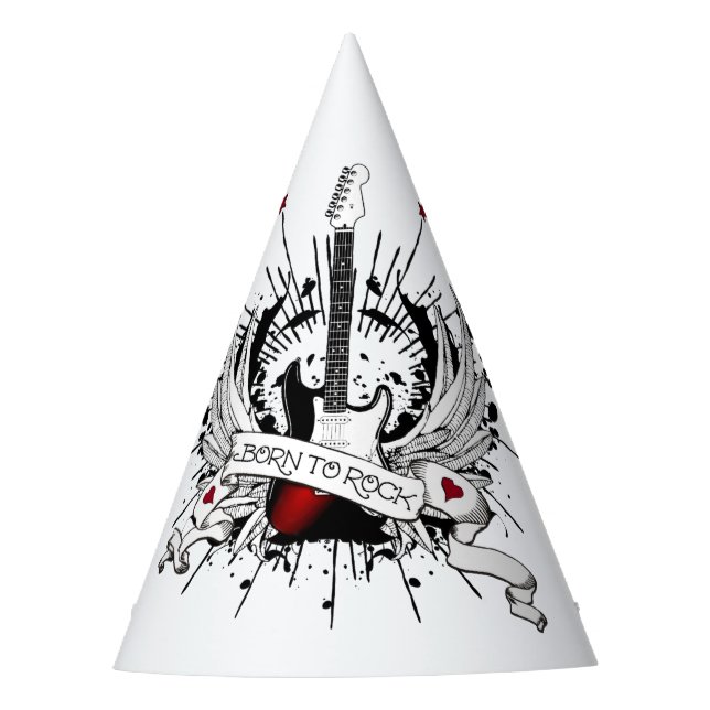 Rock & Roll Guitar Heavy Metal Band Music Musician Party Hat (Front)