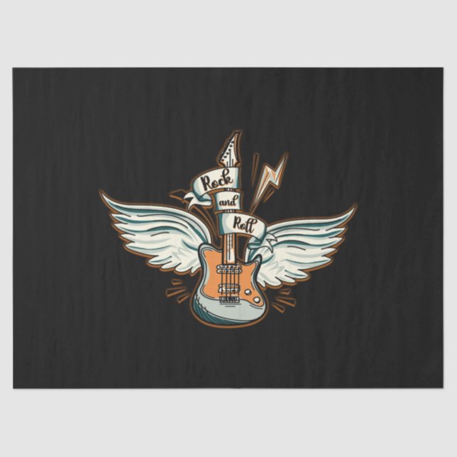 Rock & Roll Guitar Wings Music Tissue Paper (Front)