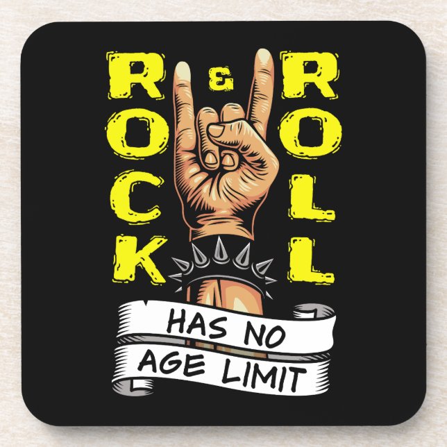 "Rock & Roll Has No Age Limit" Coaster (Front)