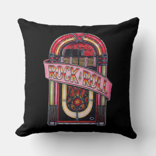 Rock & Roll Juke Box Retro Throw Pillow