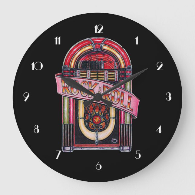 Rock & Roll Juke Box Retro Wall Clock (Front)