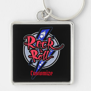 Rock & Roll Lightning Keychain