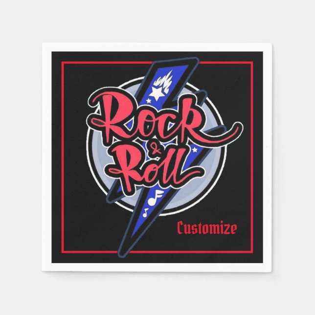 Rock & Roll Lightning Napkin (Front)
