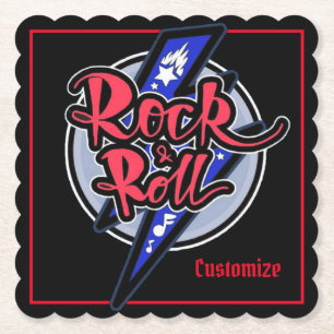 Rock & Roll Lightning Paper Coaster