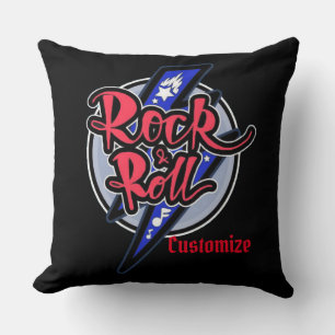 Rock & Roll Lightning Throw Pillow