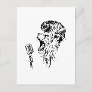 Rock&roll lion postcard
