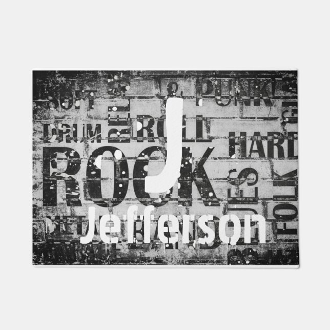 Rock & Roll Monogram Doormat (Front)
