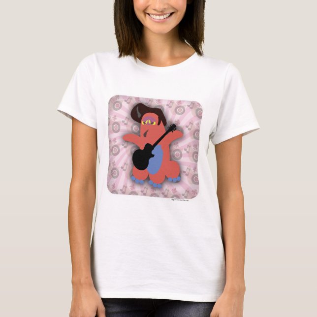 Rock Roll Monster Cute Cartoon Character Art T-Shirt (Front)