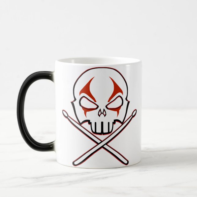 Rock & Roll Mug Cup Heavy Metal Drummer Cups Gifts (Left)