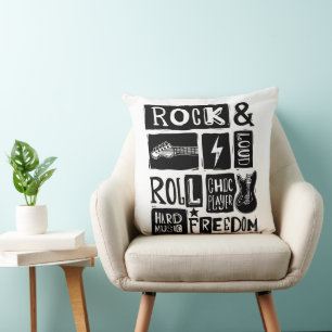 Rock & Roll Music Lover's Delight Throw Pillow