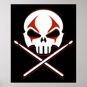 Rock & Roll Poster Heavy Metal Drummer Poster Sm