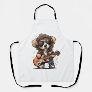 Rock Roll Puppy Dog (Six) Apron
