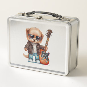 Rock Roll Puppy Dog (Two) Metal Lunch Box
