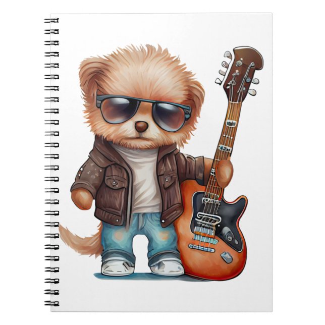 Rock  Roll Puppy Dog (Two)   Notebook (Front)