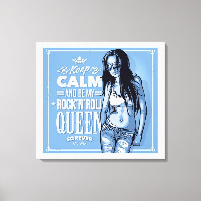 Rock & Roll Queen Stretched Canvas Print (Front)