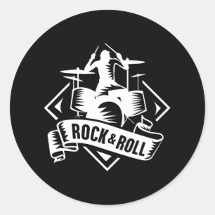 Rock & Roll Rocker Rock And Roll Music Lovers Classic Round Sticker
