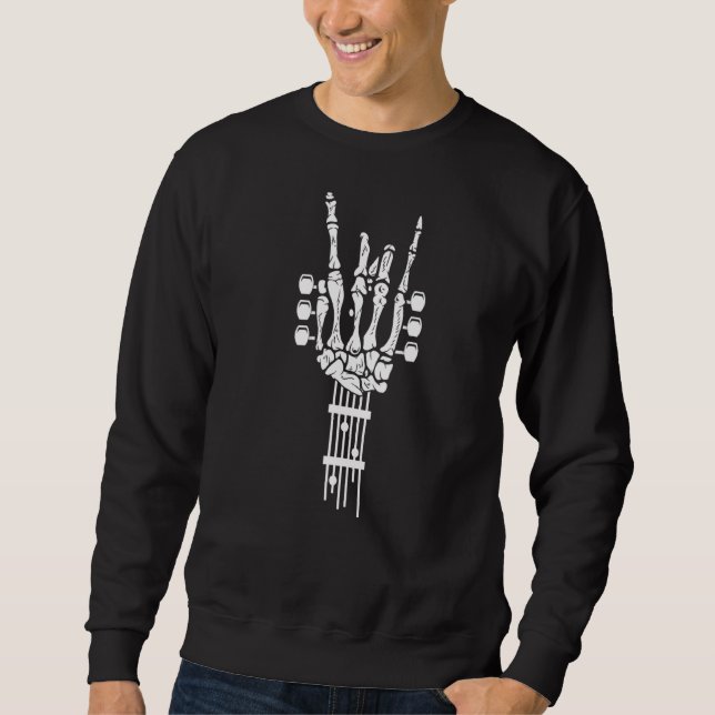 Rock & Roll Skeleton Guitar Music Sweatshirt (Front)