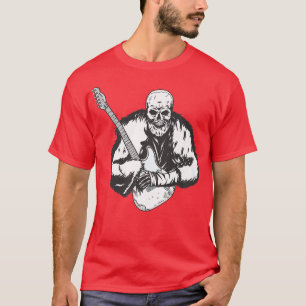 Rock & Roll Skeleton Guitar Player Figurine Music  T-Shirt
