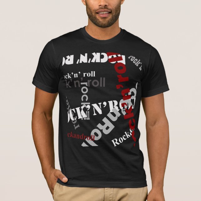 rock & roll typography design  T-Shirt (Front)
