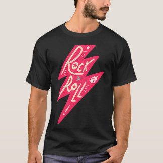 Rock Roll vintage Retro Music Badge T-Shirt