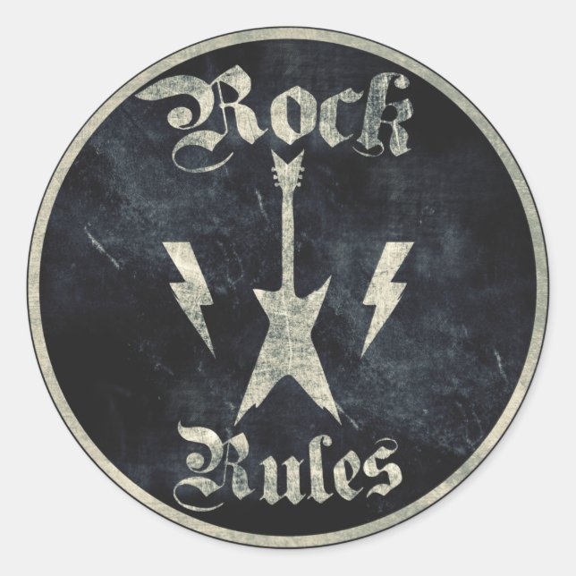 Rock Rules !! Classic Round Sticker (Front)