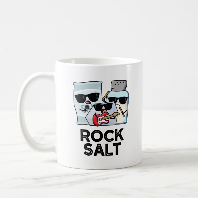 Rock Salt Funny Condiment Music Pun  Coffee Mug (Left)