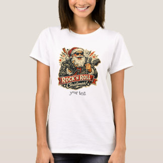 Rock Santa Claus Christmas Vintage 1950s T-Shirt