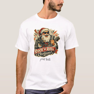 Rock Santa Claus Christmas Vintage 1950s T-Shirt