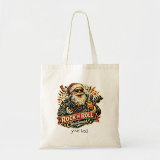 Rock Santa Claus Christmas Vintage 1950s Tote Bag