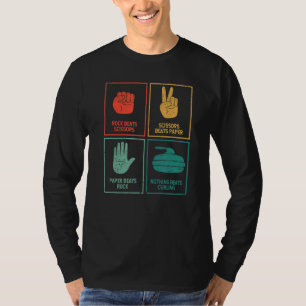 Rock Scissors Paper Nothing Beats Curling Curler T-Shirt