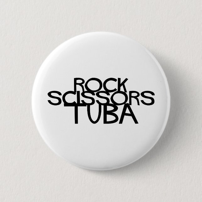 Rock Scissors Tuba 2 Inch Round Button (Front)