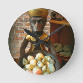 Rock Shop Monkey Round Clock