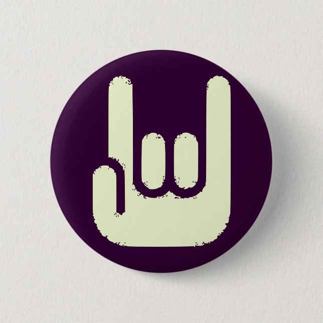 rock sign 2 inch round button (Front)