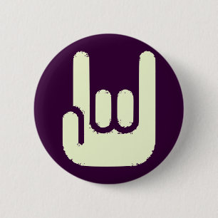 rock sign 2 inch round button