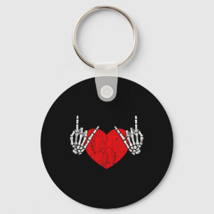 Rock Skeleton Hand Heart Rock And Roll  Keychain