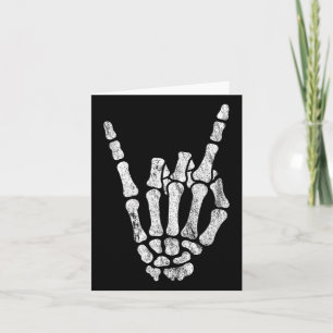 Rock Skeleton Hand Rock N Roll Metal Distressed Ha Card