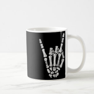 Rock Skeleton Hand Rock N Roll Metal Distressed Ha Coffee Mug