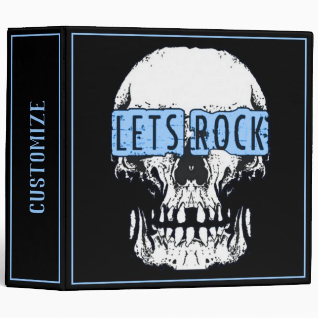 Rock Skull Classeur à 3 anneaux (Devant/Côté)
