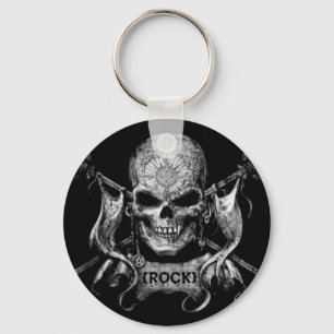 Rock Skull Keychain