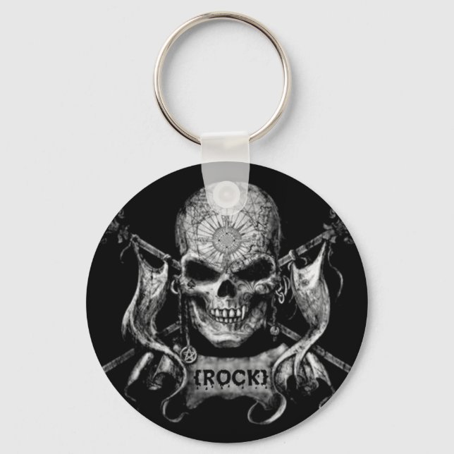 Rock Skull Keychain (Front)
