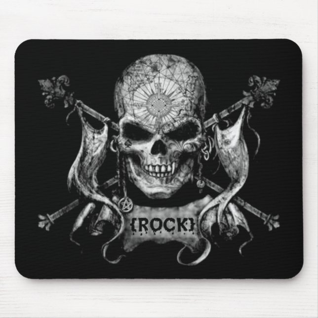 Rock Skull Mouse Pad (Front)