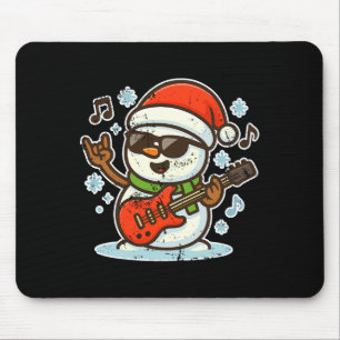 Rock Snowman With Guitar Premium Tri-blend  Mouse Pad