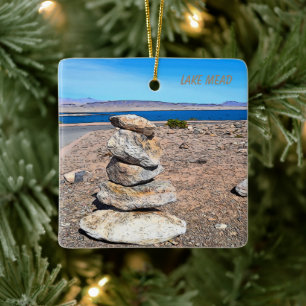 Rock Stacking   Ceramic Ornament